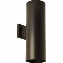 Progress P560293-020-30 - 6" LED Outdoor Up/Down Modern Antique Bronze Wall Cylinder with Glass Top Lense