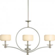 Progress P4349-134 - Three Light Silver Ridge Toasted Glass Drum Shade Chandelier