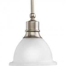 Progress P5078-09 - Madison Collection One-Light Brushed Nickel Etched Glass Traditional Mini-Pendant Light
