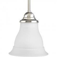 Progress P5096-09 - Trinity Collection One-Light Brushed Nickel Etched Glass Traditional Mini-Pendant Light