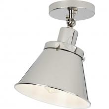 Progress P350199-104 - Hinton Collection One-Light Polished Nickel Vintage Style Ceiling Light