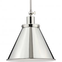 Progress P500325-104 - Hinton Collection One-Light Polished Nickel Vintage Style Hanging Pendant Light