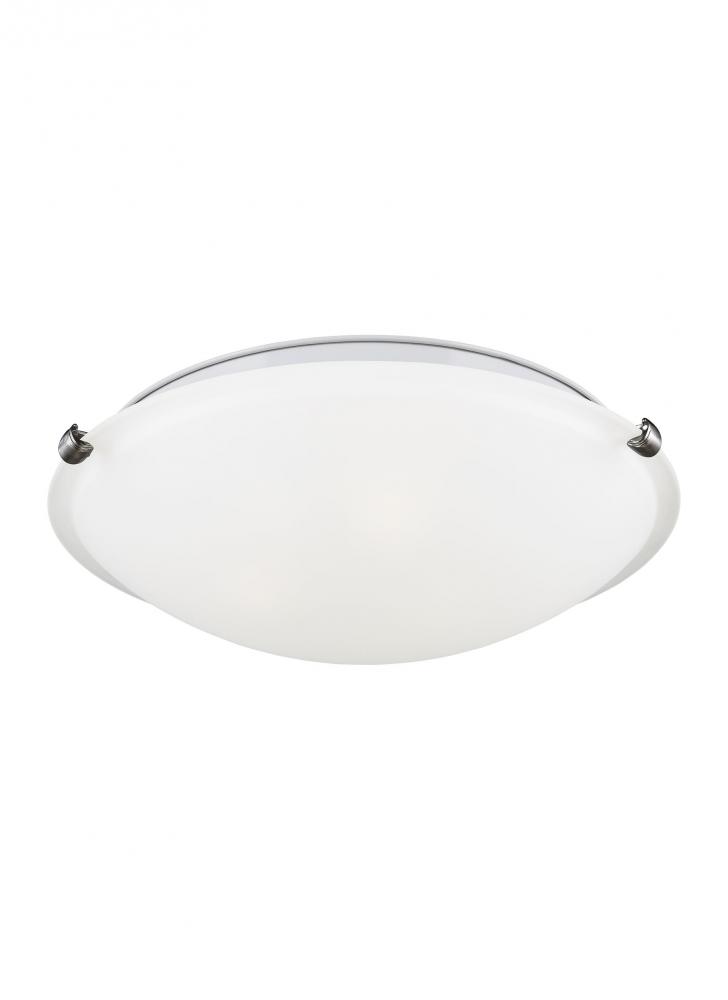 Clip Ceiling transitional 1-light indoor dimmable flush mount in brushed nickel silver finish with s