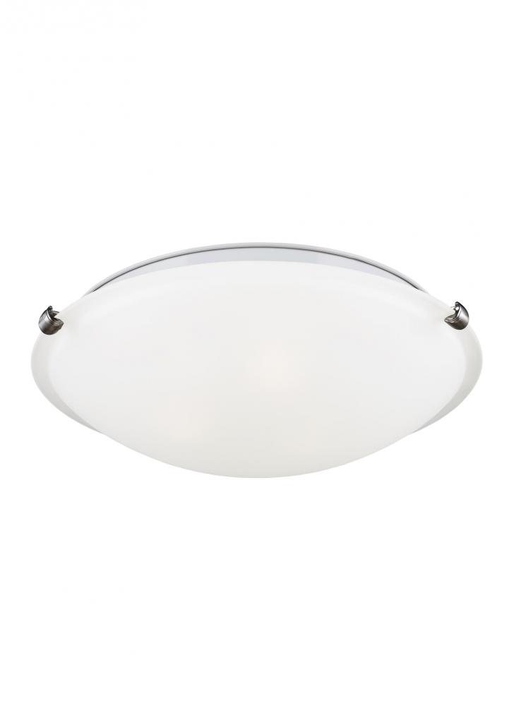Clip Ceiling transitional 3-light LED indoor dimmable flush mount in brushed nickel silver finish wi