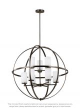 Generation Lighting 3124609-778 - Alturas contemporary 9-light indoor dimmable ceiling chandelier pendant light in brushed oil rubbed