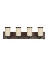 Generation Lighting 4413304-846 - Dunning contemporary 4-light indoor dimmable bath vanity wall sconce in stardust finish with creme p