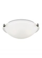 Generation Lighting 7543502-962 - Clip Ceiling transitional 2-light indoor dimmable flush mount in brushed nickel silver finish with s
