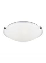 Generation Lighting 7643593S-962 - Clip Ceiling transitional 2-light LED large indoor dimmable flush mount in brushed nickel silver fin