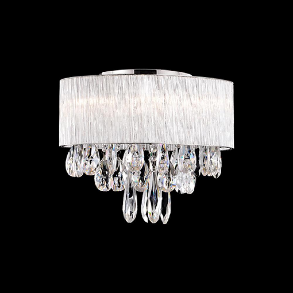 Six Lamp Ribbed Glass Rod Shade Ceiling