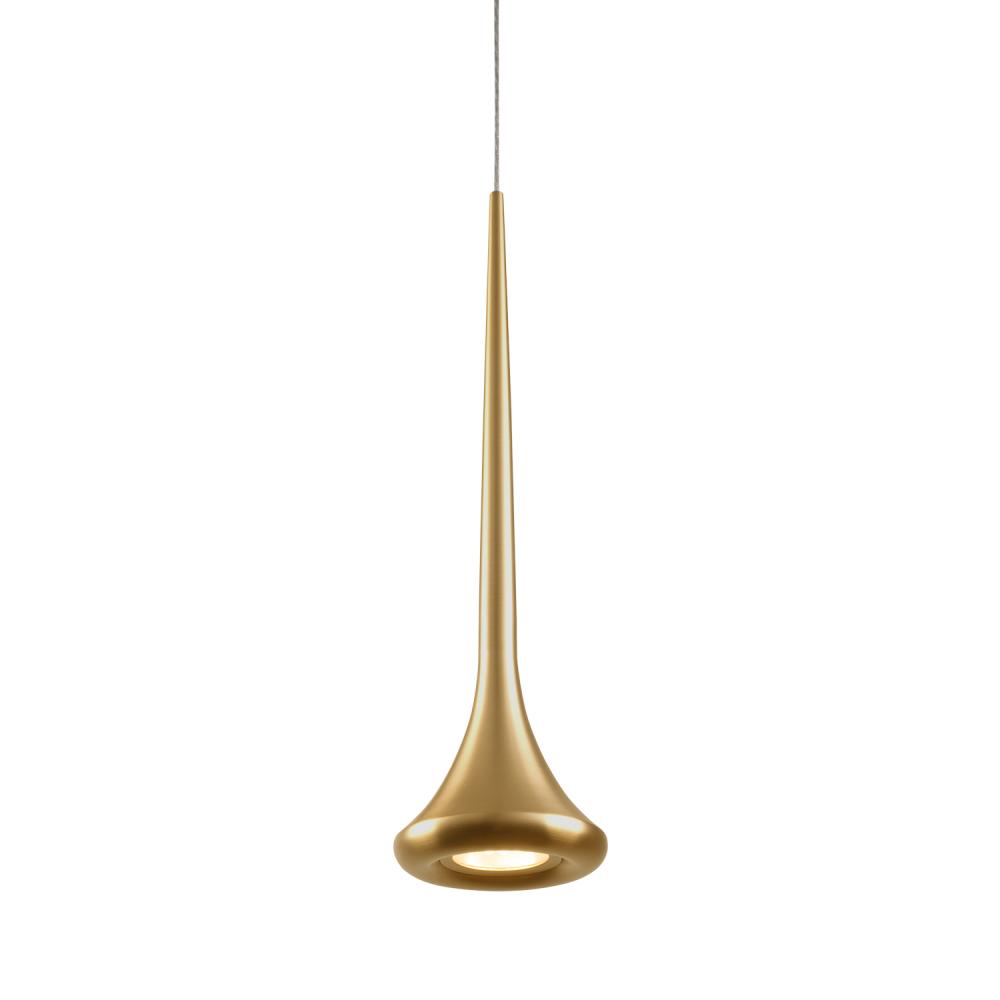 Bach 5-in Brushed Gold LED Pendant