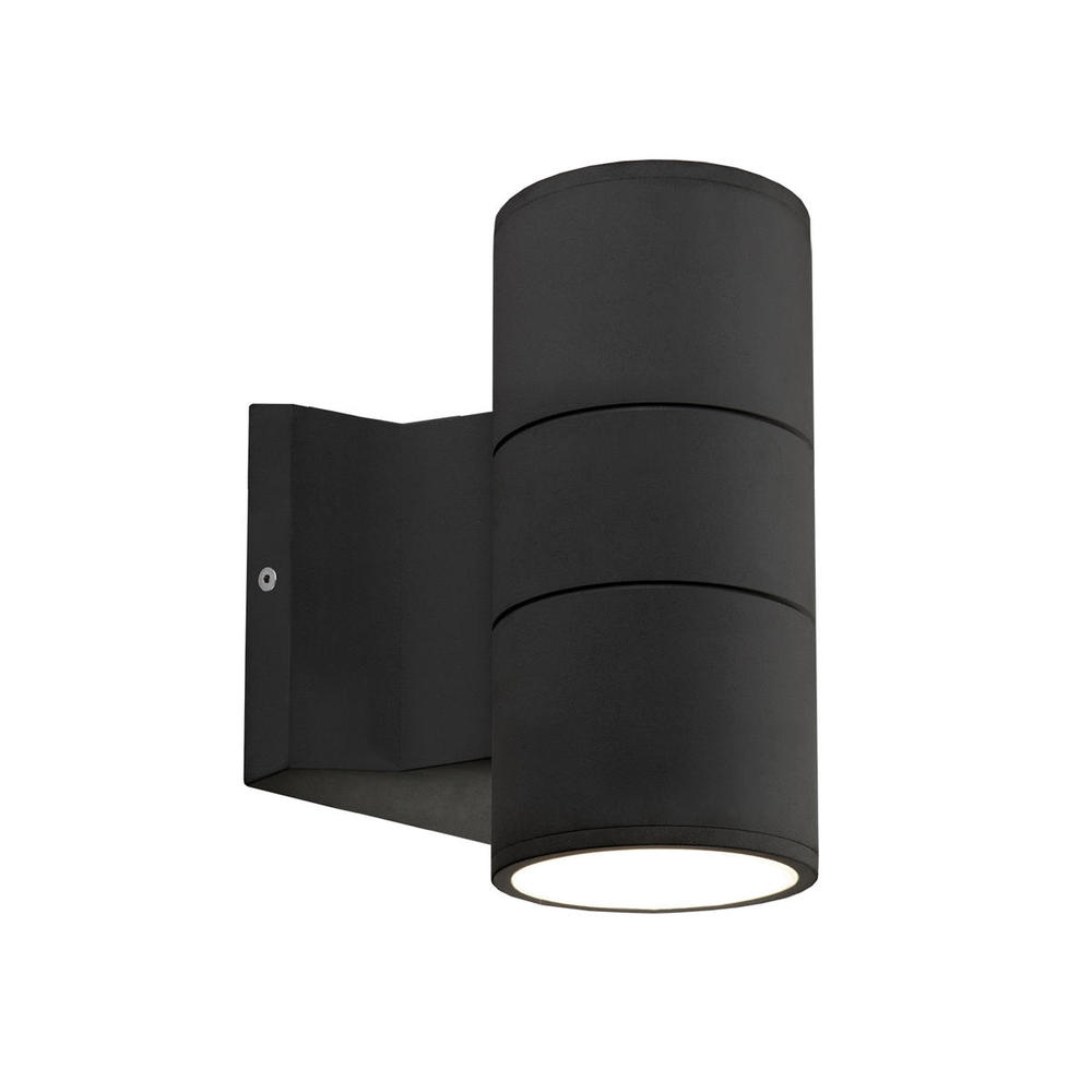 Lund 7-in Black LED Exterior Wall Sconce
