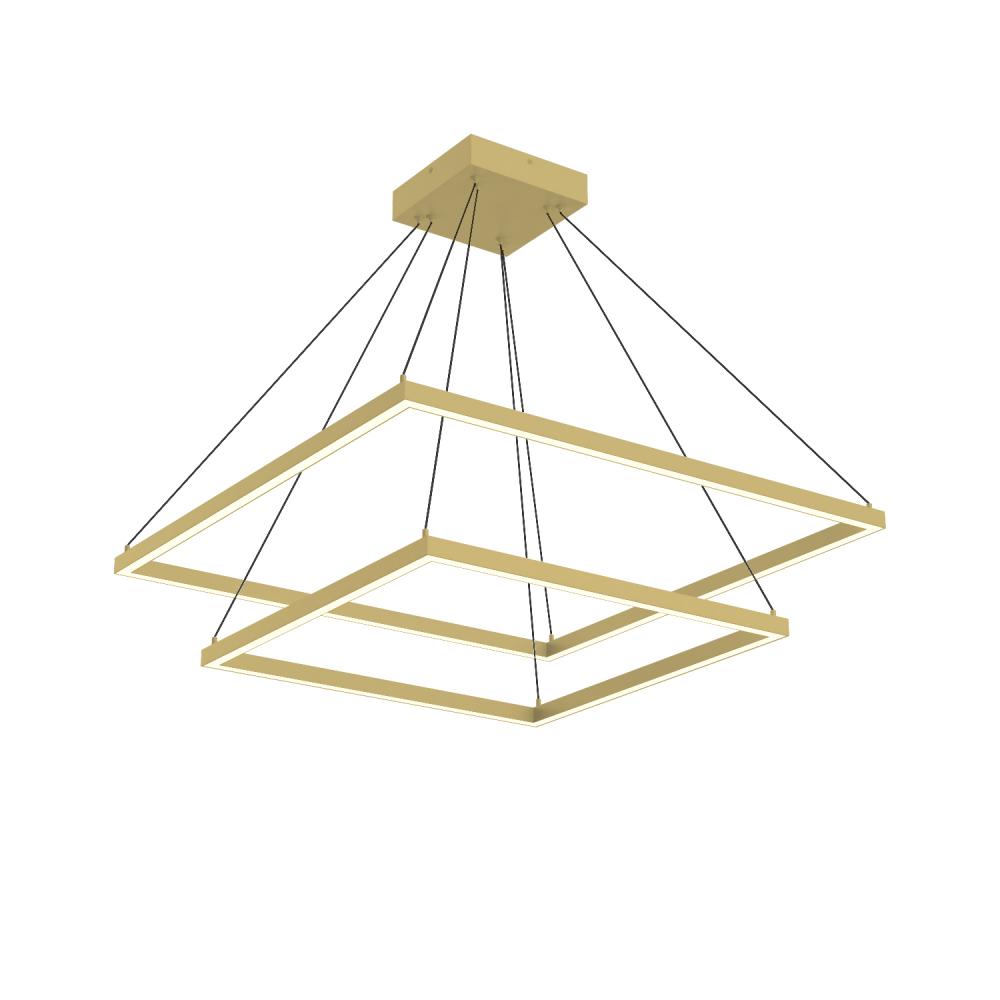 Piazza 32-in Brushed Gold LED Chandeliers