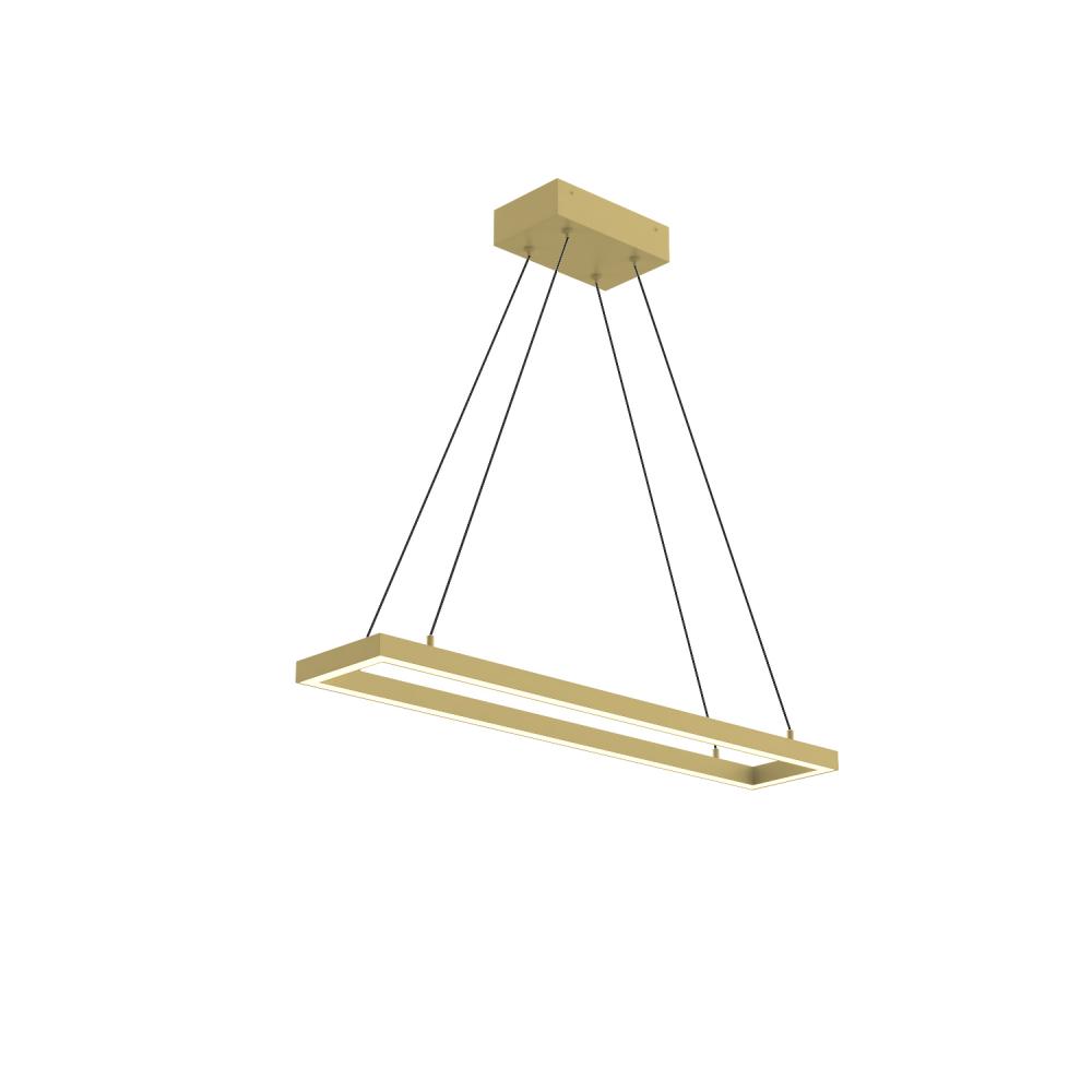 Piazza 30-in Brushed Gold LED Pendant