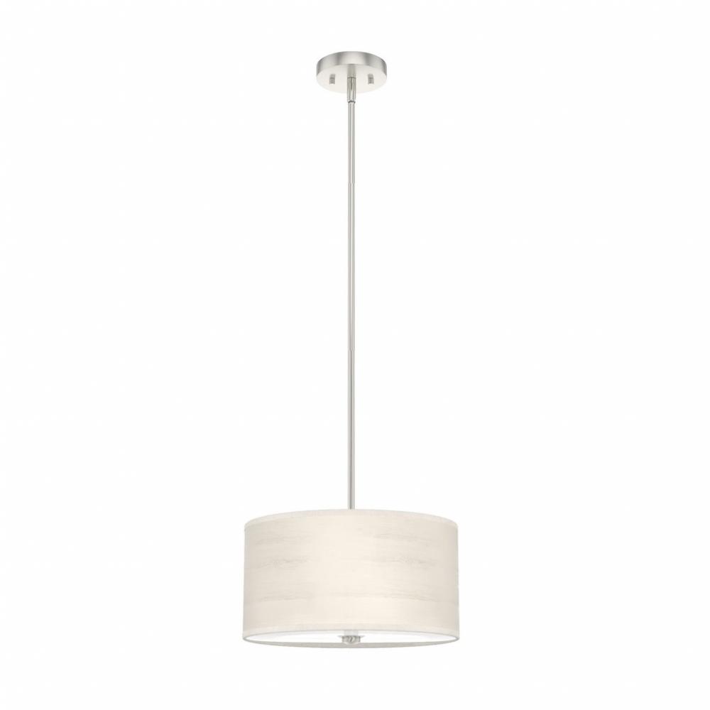 Hunter Solhaven Bleached Alder and Brushed Nickel with Painted Cased White Glass 3 Light Pendant Cei