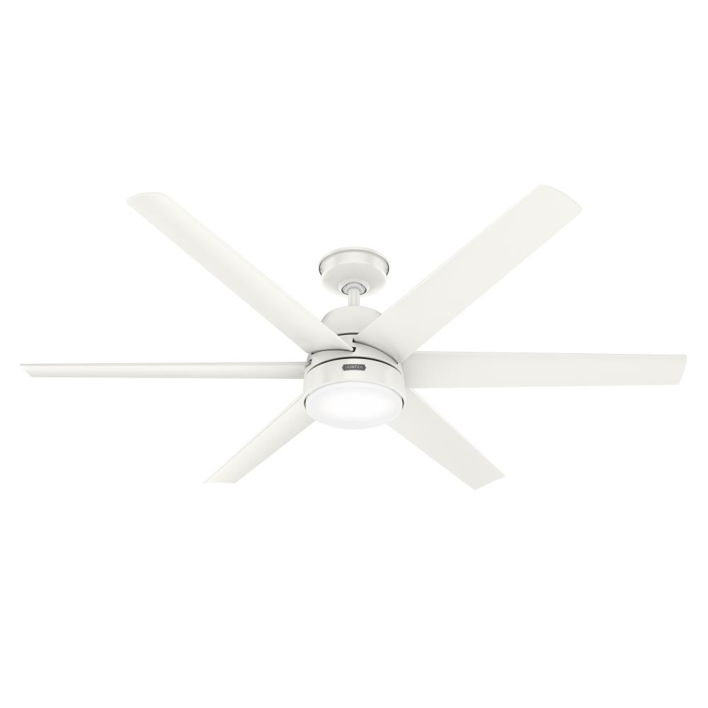 Hunter 60 inch Skysail Fresh White WeatherMax Indoor / Outdoor Ceiling Fan with LED Light Kit and Wa