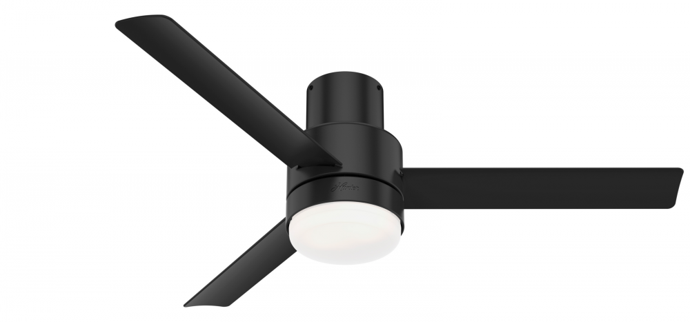 Hunter 52 inch Gilmour Matte Black Low Profile Damp Rated Ceiling Fan with LED Light Kit and Handhel