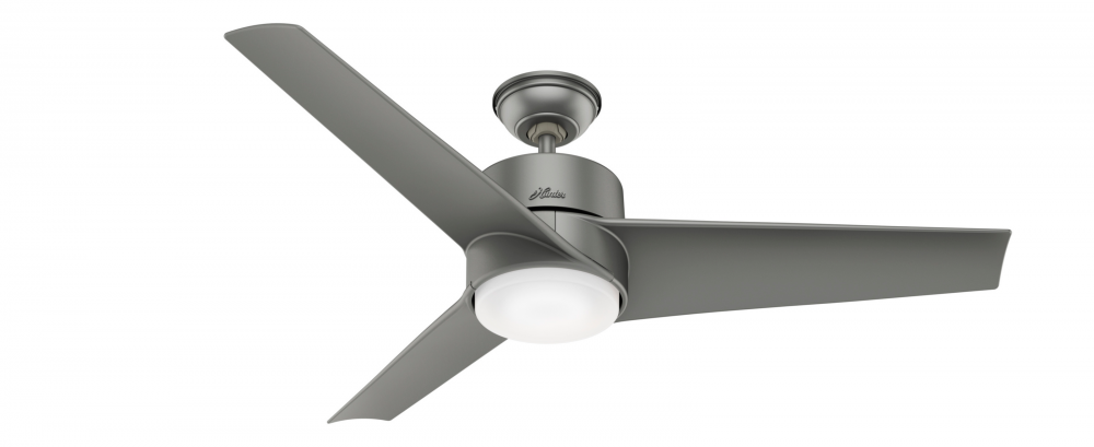 Hunter 54 inch Havoc Matte Silver WeatherMax Indoor / Outdoor Ceiling Fan with LED Light Kit and Wal