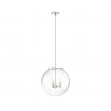 Hunter 19659 - Hunter Sacha Brushed Nickel with Clear Glass 3 Light Pendant Ceiling Light Fixture