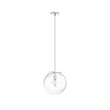 Hunter 19661 - Hunter Sacha Brushed Nickel with Clear Glass 1 Light Pendant Ceiling Light Fixture
