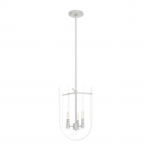 Hunter 19317 - Hunter Sacha Brushed Nickel with Clear Glass 3 Light Pendant Ceiling Light Fixture