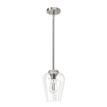 Hunter 19723 - Hunter Vidria Brushed Nickel with Clear Glass 1 Light Pendant Ceiling Light Fixture