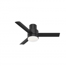 Hunter 51333 - Casablanca 44 inch Gilmour Matte Black Low Profile Damp Rated Ceiling Fan with LED Light Kit and Han