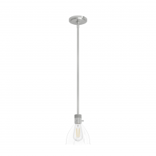 Hunter 19294 - Hunter Van Nuys Brushed Nickel with Clear Glass 1 Light Pendant Ceiling Light Fixture