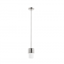 Hunter 19278 - Hunter Station Brushed Nickel with Frosted Cased White Glass 1 Light Pendant Ceiling Light Fixture
