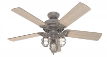 Hunter 50410 - Hunter 52 inch Starklake Quartz Grey Damp Rated Ceiling Fan with LED Light Kit and Pull Chain