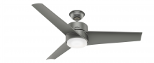 Hunter 59472 - Hunter 54 inch Havoc Matte Silver WeatherMax Indoor / Outdoor Ceiling Fan with LED Light Kit and Wal