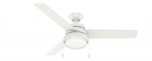 Hunter 50387 - Hunter 52 inch Aker Fresh White Damp Rated Ceiling Fan with LED Light Kit and Pull Chain