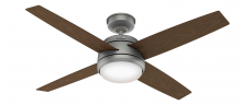 Hunter 59616 - Hunter 52 inch Oceana Matte Silver WeatherMax Indoor / Outdoor Ceiling Fan with LED Light Kit and Wa