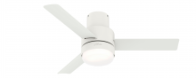 Hunter 51334 - Casablanca 44 inch Gilmour Matte White Low Profile Damp Rated Ceiling Fan with LED Light Kit and Han