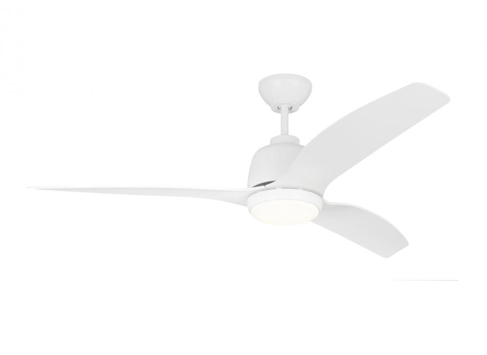 Avila 54" Dimmable Integrated LED Indoor/Outdoor Coastal White Ceiling Fan with Light Kit