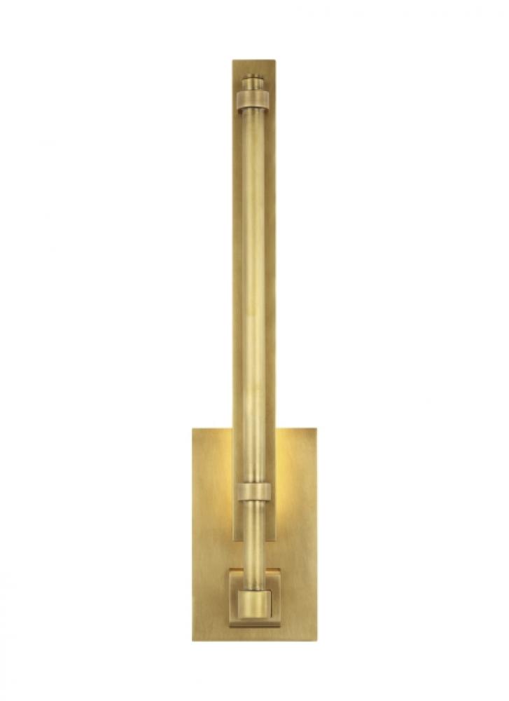 Modern Kal dimmable LED Small Sconce Light in a Natural Brass/Gold Colored finish