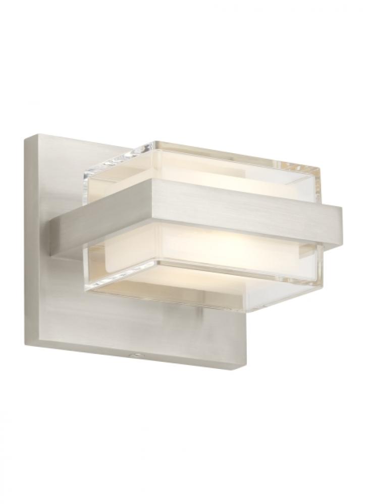 The Kamden 5-inch Damp Rated 1-Light Integrated Dimmable LED Bath Vanity in Natural Brass