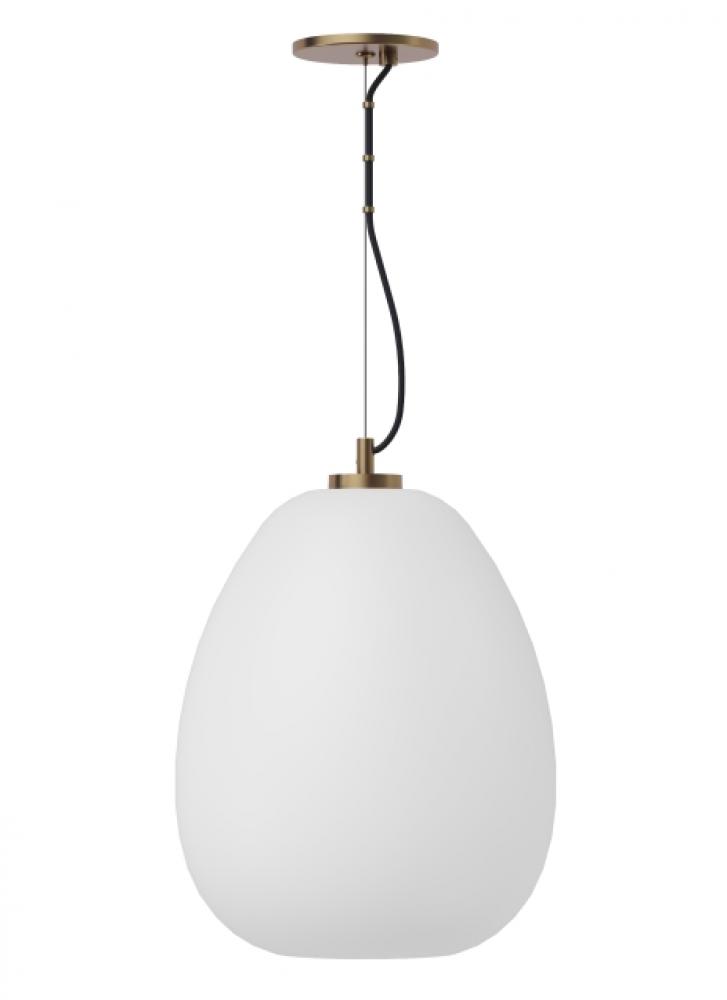 Modern Kapoor dimmable LED Medium Ceiling Pendant Light in a Transparent Smoke/Natural Brass/Gold Co