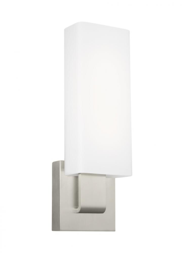 Kisdon Contemporary dimmable LED Wall Sconce Light in a Polished Nickel/Silver Colored finish