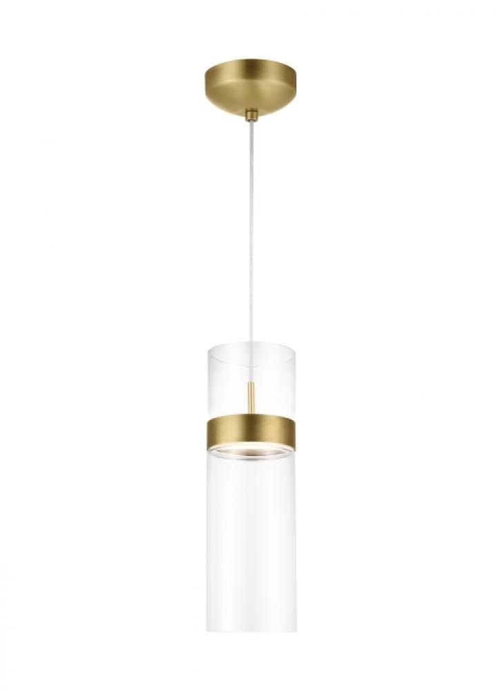 Manette Modern dimmable LED Grande Ceiling Pendant Light in a Natural Brass/Gold Colored finish