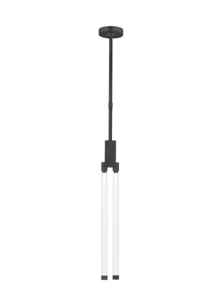 Modern Phobos dimmable LED 2-light Small Ceiling Pendant in a Dark Bronze finish
