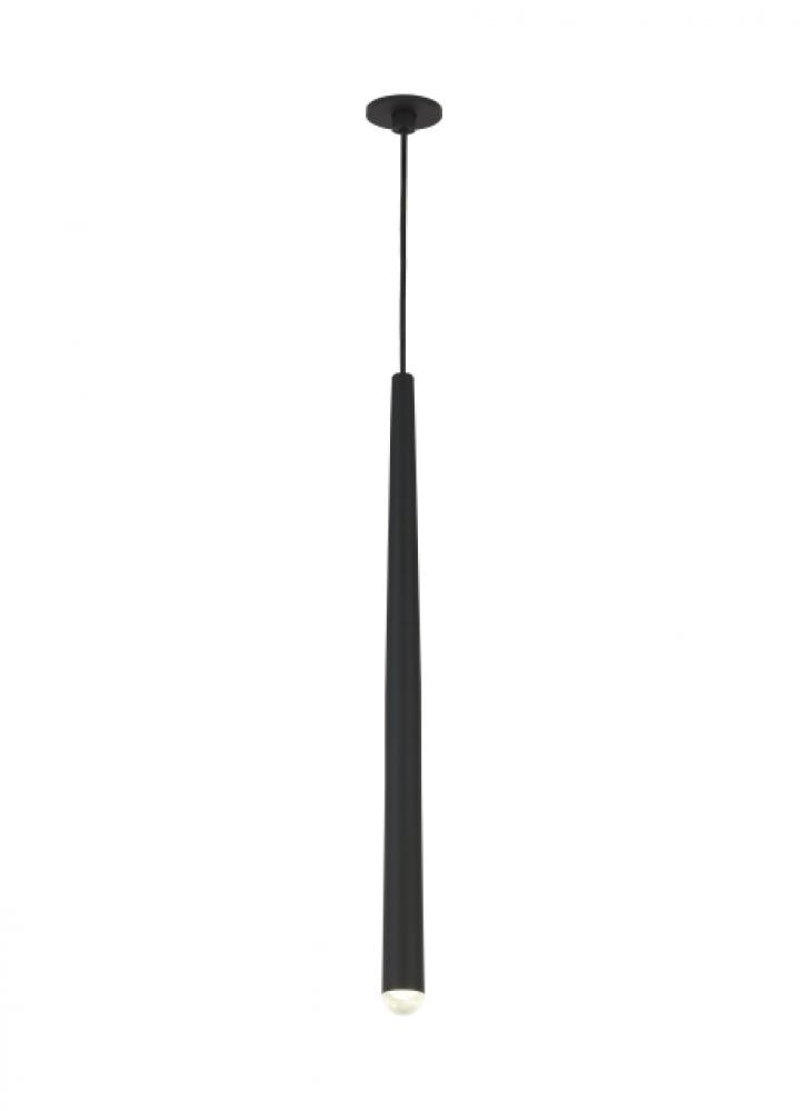 Modern Pylon dimmable LED Port Alone Ceiling Pendant Light in a Nightshade Black finish