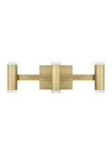 Visual Comfort & Co. Modern Collection 700BCDBS3HNB-LED930 - Dobson II Contemporary dimmable LED 3-Light Natural Brass/Gold Colored finish Bath