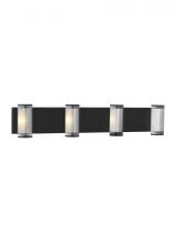 Visual Comfort & Co. Modern Collection KWWS10227CB - The Esfera X-Large Damp Rated 4-Light Integrated Dimmable LED Wall Sconce in Nightshade Black
