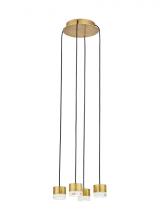 Visual Comfort & Co. Modern Collection 700TRSPGBL4RNB-LED930 - Modern Gable dimmable LED 4-light Ceiling Chandelier in a Natural Brass/Gold Colored finish