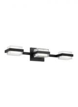 Visual Comfort & Co. Modern Collection 700BCKMD3HB-LED930-277 - The Kamden 22.5-inch Damp Rated 3-Light Integrated Dimmable LED Bath Vanity in Nightshade Black