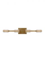 Visual Comfort & Co. Modern Collection 700BCKMD4NB-LED930 - The Kamden 31.5-inch Damp Rated 4-Light Integrated Dimmable LED Bath Vanity in Natural Brass