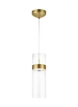 Visual Comfort & Co. Modern Collection 700TDMANGPCLCLNB-LED - Manette Modern dimmable LED Grande Ceiling Pendant Light in a Natural Brass/Gold Colored f