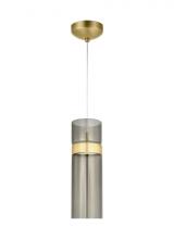 Visual Comfort & Co. Modern Collection 700TDMANGPTKTKNB-LED - Manette Modern dimmable LED Grande Ceiling Pendant Light in a Natural Brass/Gold Colored f
