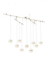 Visual Comfort & Co. Modern Collection 700HNE9NB-LED930R - Modern Mini Hanea dimmable LED Chandelier Ceiling Light in a Natural Brass/Gold Colored fi