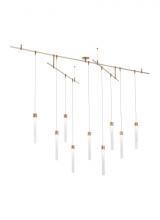 Visual Comfort & Co. Modern Collection 700LNG9NB-LED930R - Modern Mini Linger dimmable LED Chandelier Ceiling Light in a Natural Brass/Gold Colored f